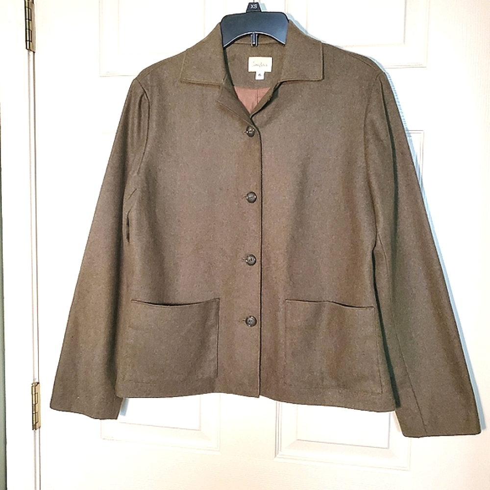 Neiman Marcus Wool Blend Blazer Coat - Picture 1 of 6